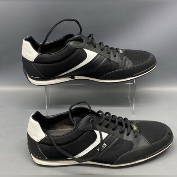 BOSS Hugo Boss Men's Black White Low Top Sneakers Shoes Size 46 us 13